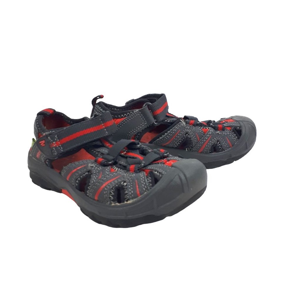 MERRELL Hydro Water Sandal Gray & Red Toddler Boys Size 11 M